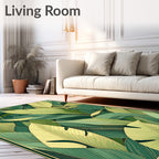 Abstract Green Leaf Pattern Design Rug