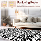 Abstract Black And White Spots Rug
