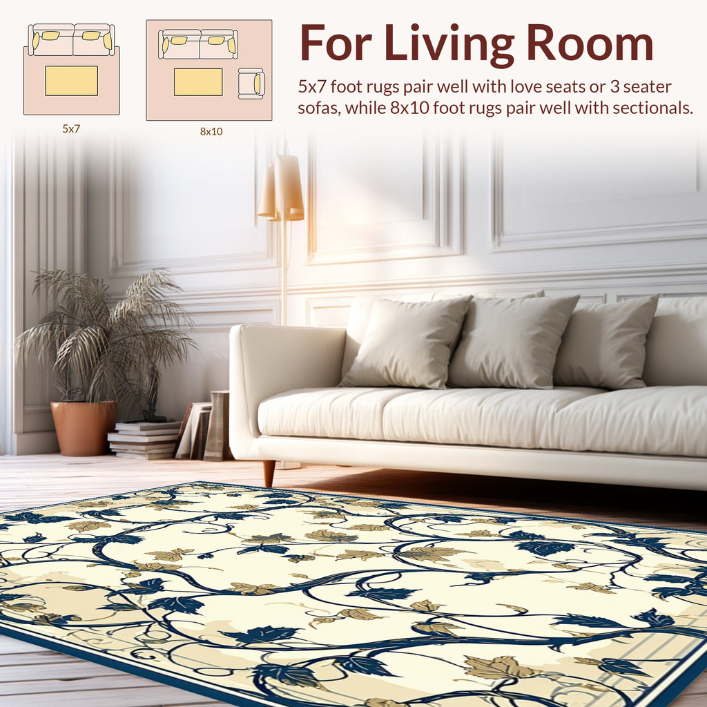 Vineyard Floral Nature Inspired Rug