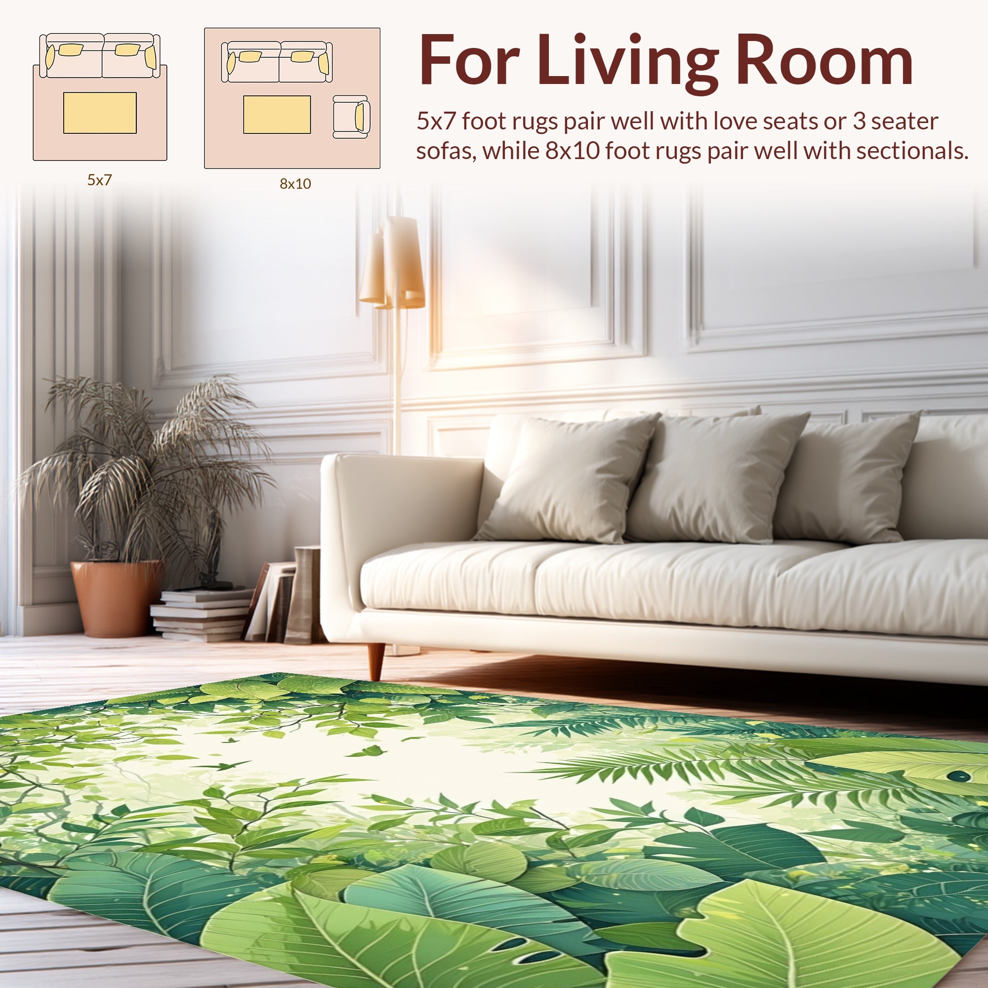 Lush Greenery Tropical Forest Canopy Rug
