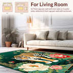 Majestic Tiger with Peony Garden Design Rug