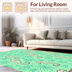 Charming Seahorse Floral Pattern Rug
