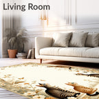 Whimsical Cats and Floral Garden Design Rug
