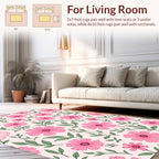 Pink Daisy Floral Pattern Rug