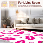 Vibrant Pink Kiss Butterfly Pattern Rug