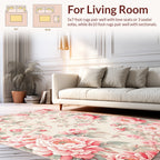 Pink Peony Blossom Botanical Garden Rug
