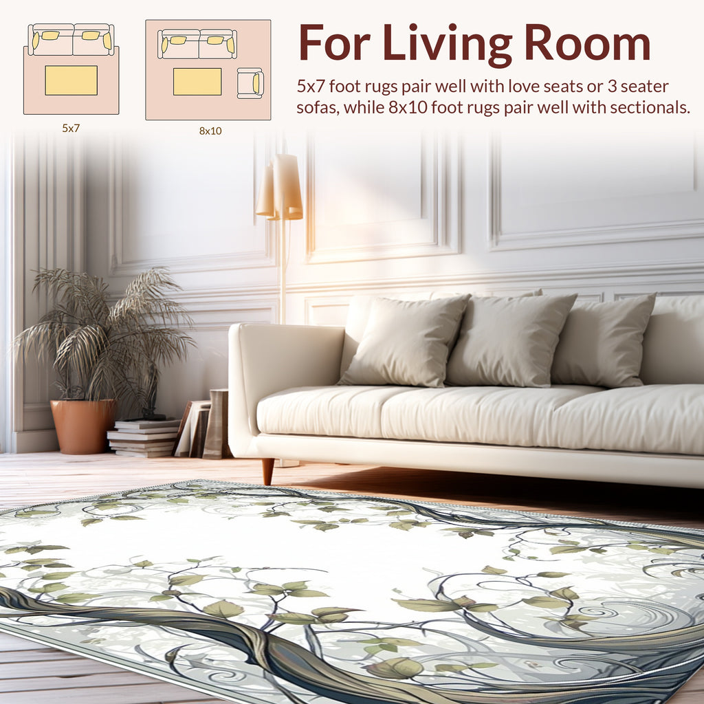 Art Nouveau Botanical Swirls Rug
