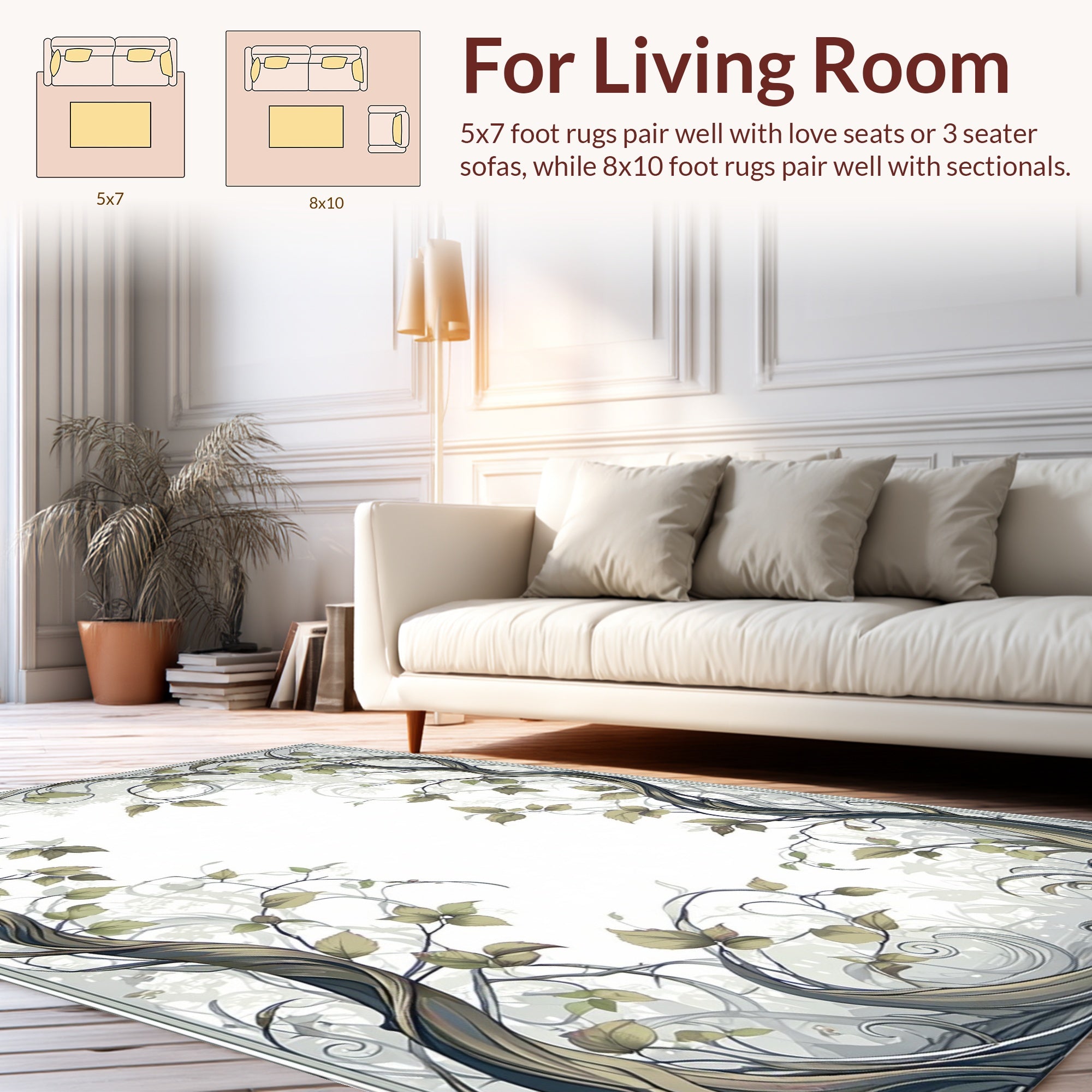 Art Nouveau Botanical Swirls Rug