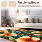 Vibrant Tropical Floral Pattern Rug
