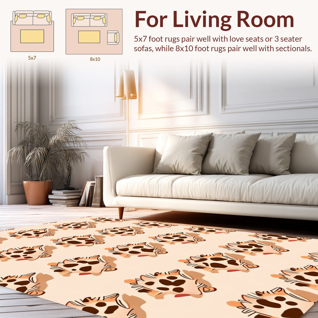 Whimsical Leopard Spots Pattern Design Rug