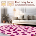 Charming Pink Floral Pattern Design Rug