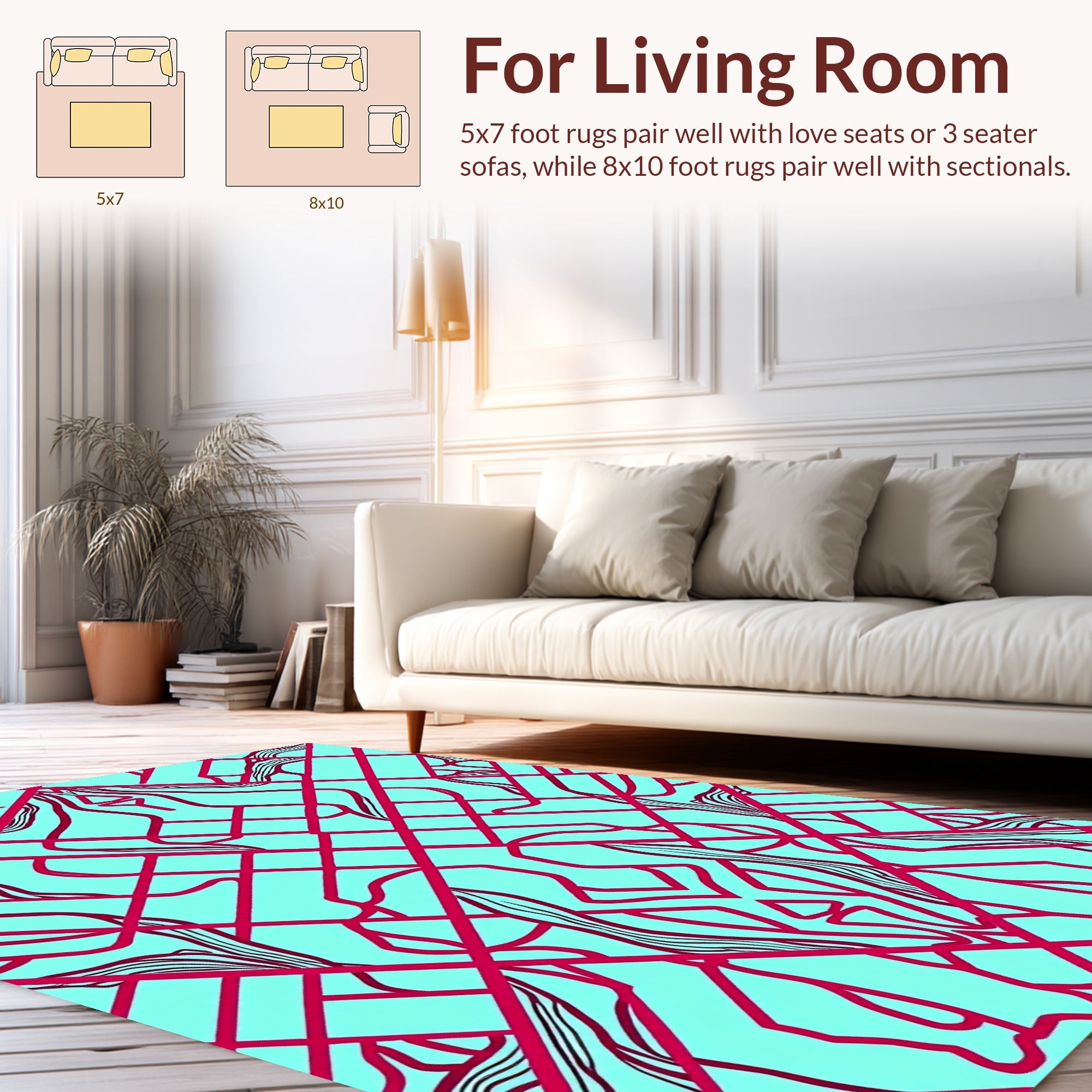 Geometric Contour Symmetry Design Rug