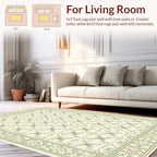 Pale Green Floral Vine Classic Rug