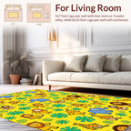 Friendly Safari Animals Fun Pattern Rug