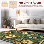 Lush Floral Golden Vine Art Rug