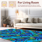 Vibrant Tribal Feather Pattern Design Rug