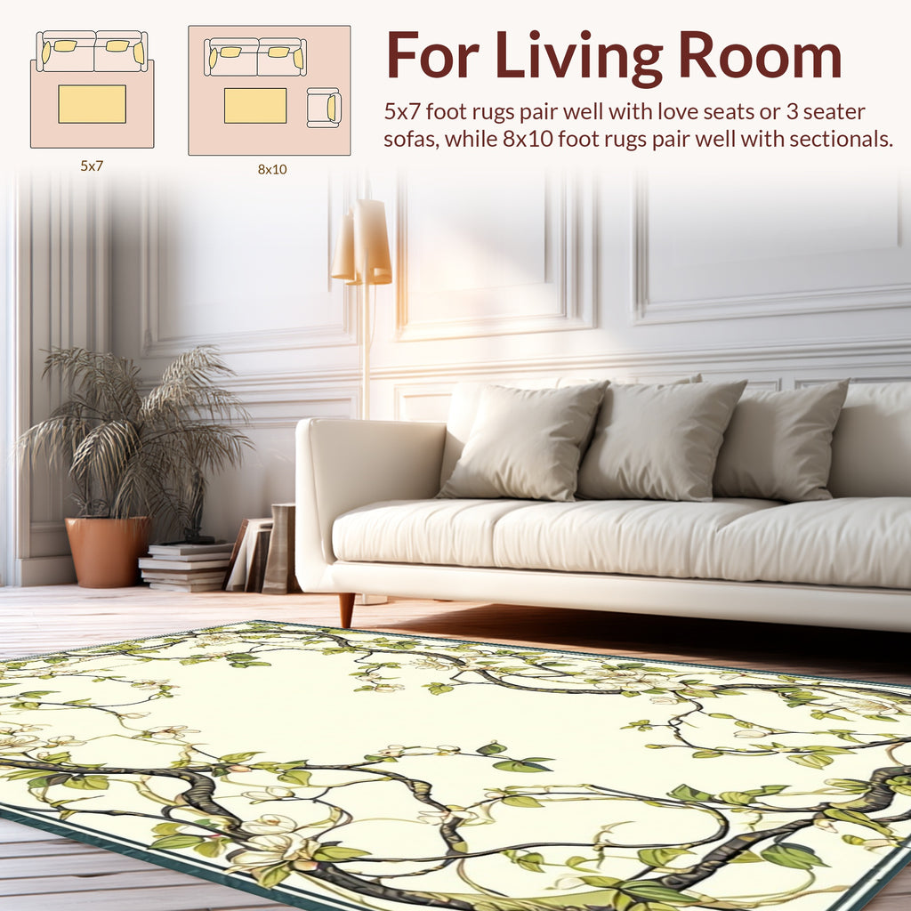 Botanical Flourish Vine and Blossom Rug