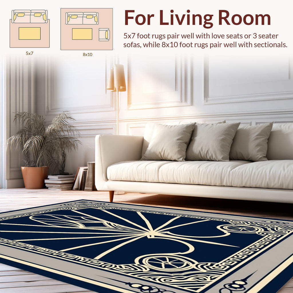 Art Deco Geometric Fan Patterned Rug