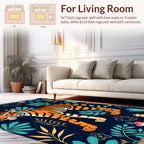 Tropical Tiger Amidst Vibrant Flora Rug