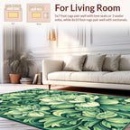 Elegant Floral Art Nouveau Green Rug