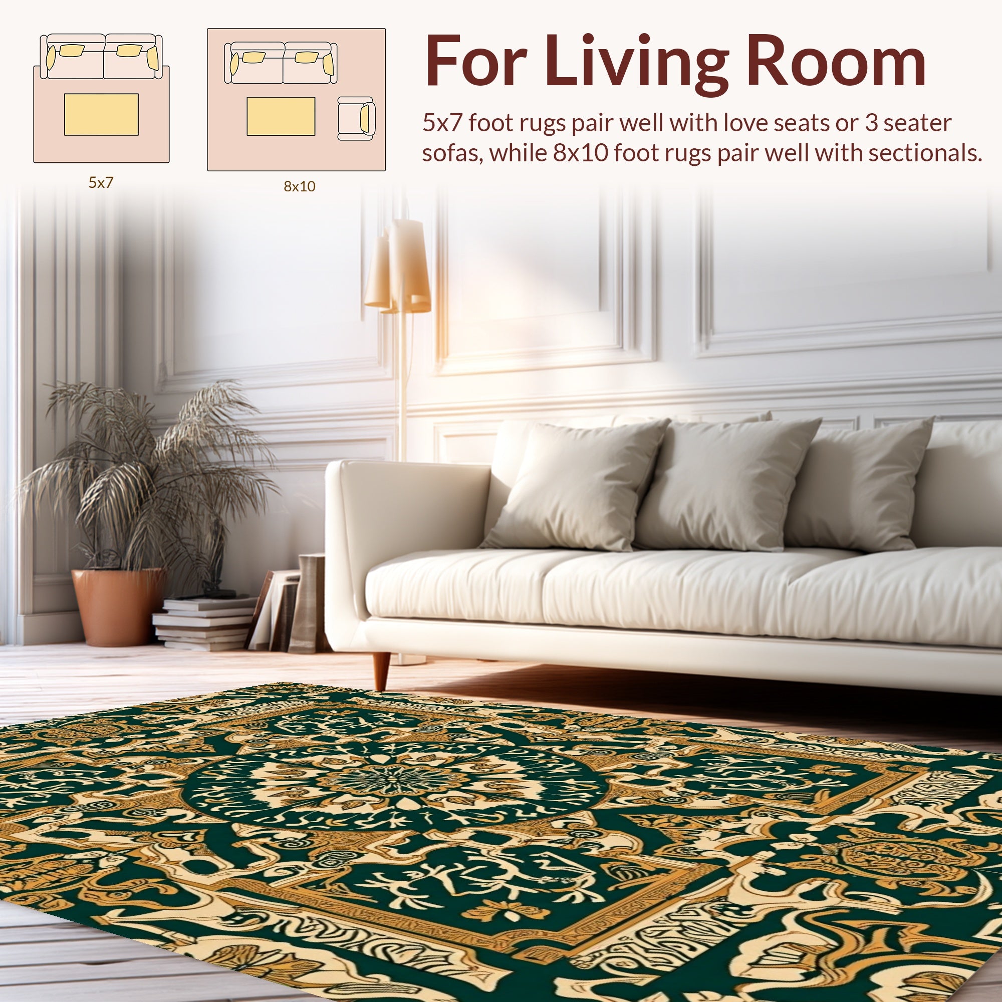 Art Nouveau Floral Intricate Pattern Rug