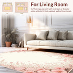 Soft Pink Floral Vine Pattern Rug