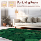 Lush Green Tropical Foliage Pattern Rug