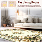 Cream Floral Vine Traditional Design Rug