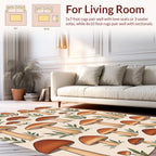 Whimsical Woodland Mushroom Pattern Rug