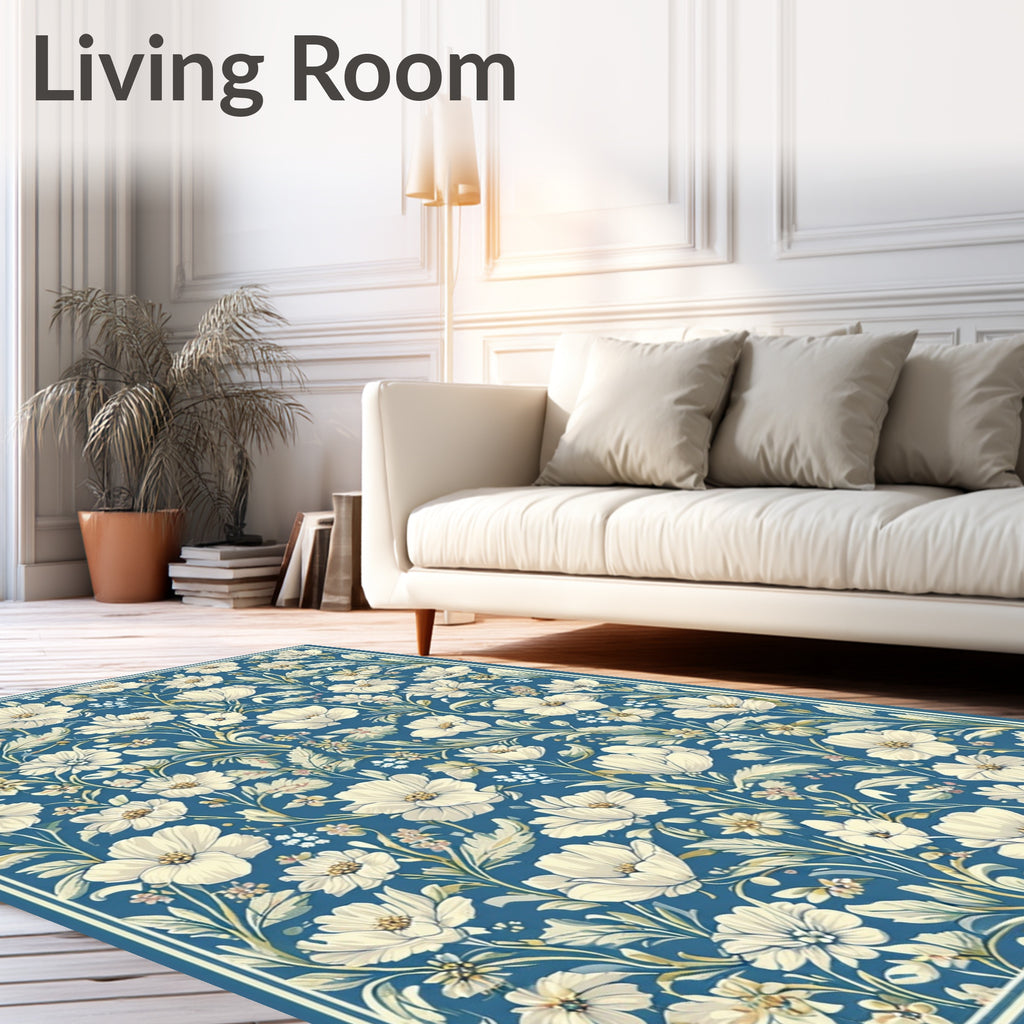 Vintage Floral Pattern Art Rug
