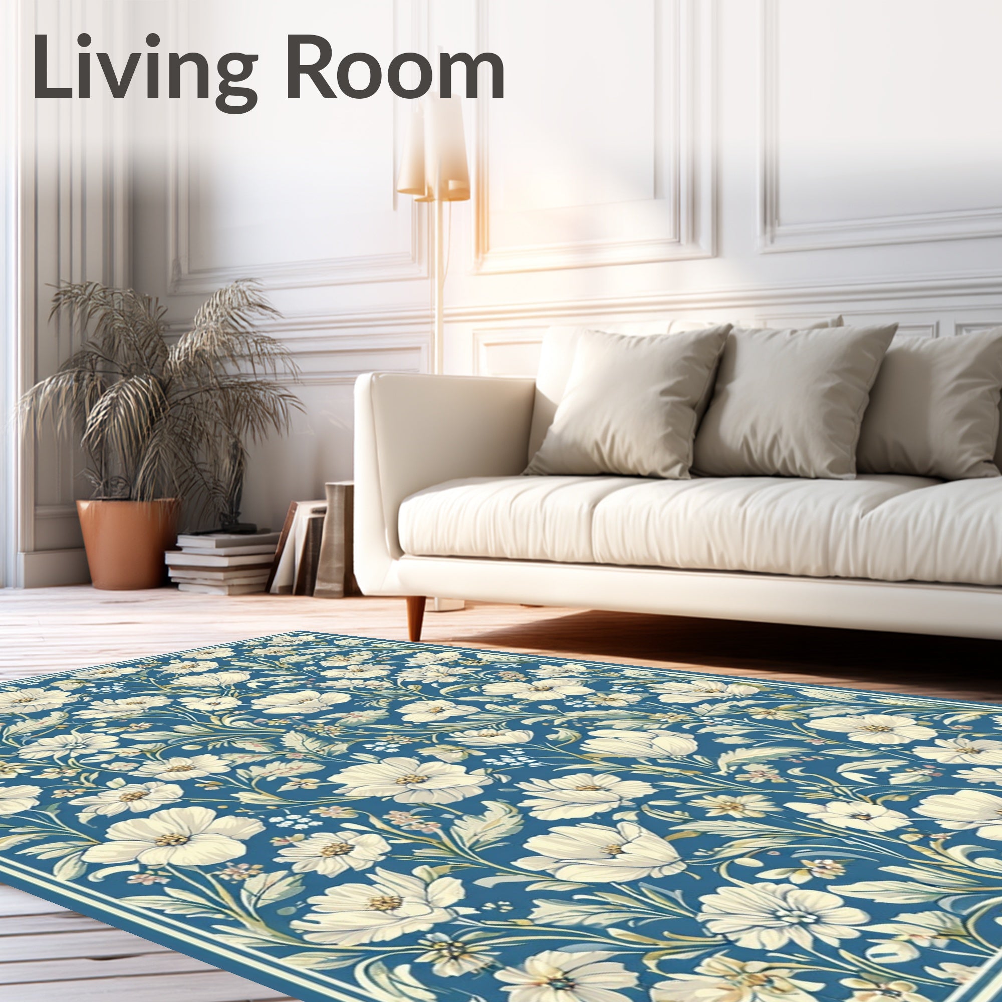 Vintage Floral Pattern Art Rug