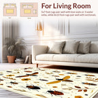 Whimsical Insects Botanical Pattern Rug