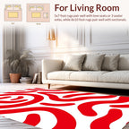 Bold Red Abstract Swirls Rug
