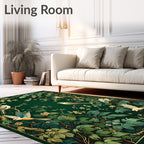 Vintage Birds and Botanical Garden Pattern Rug