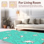 Oceanic Animals Playful Swirls Pattern Rug