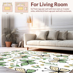 Pastel Butterfly Garden Pattern Rug