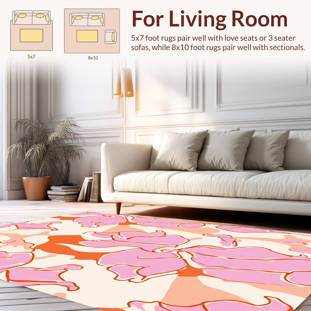Abstract Floral Pattern Rug
