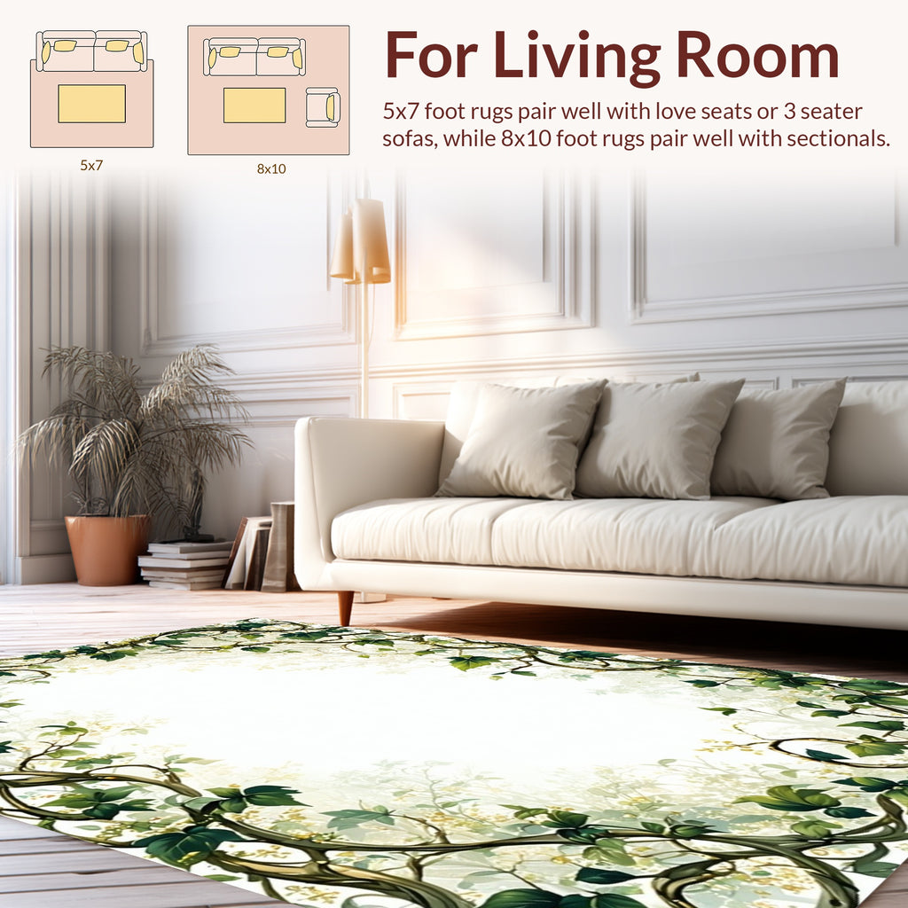 Vine And Leaf Border Design Rug