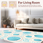 Coastal Blue Shells Swirls Pattern Rug