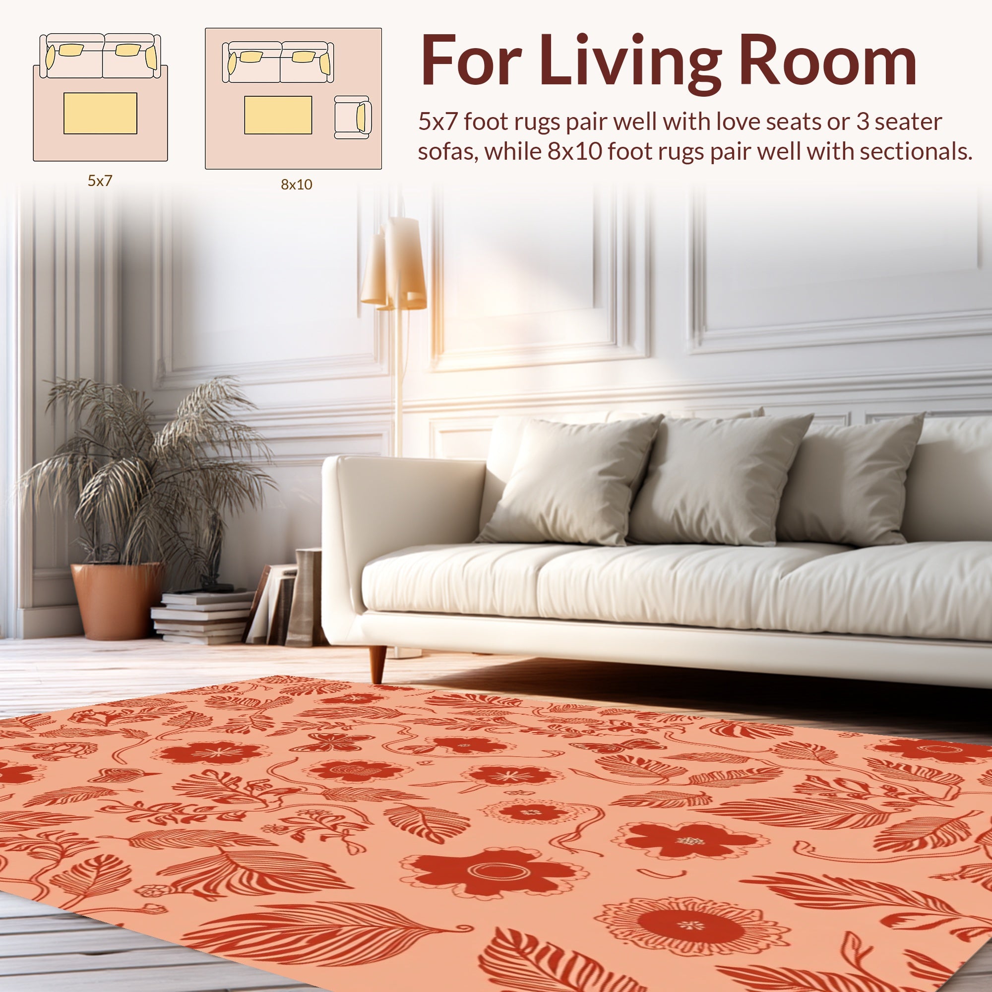 Vintage Floral Butterfly Pattern Rug