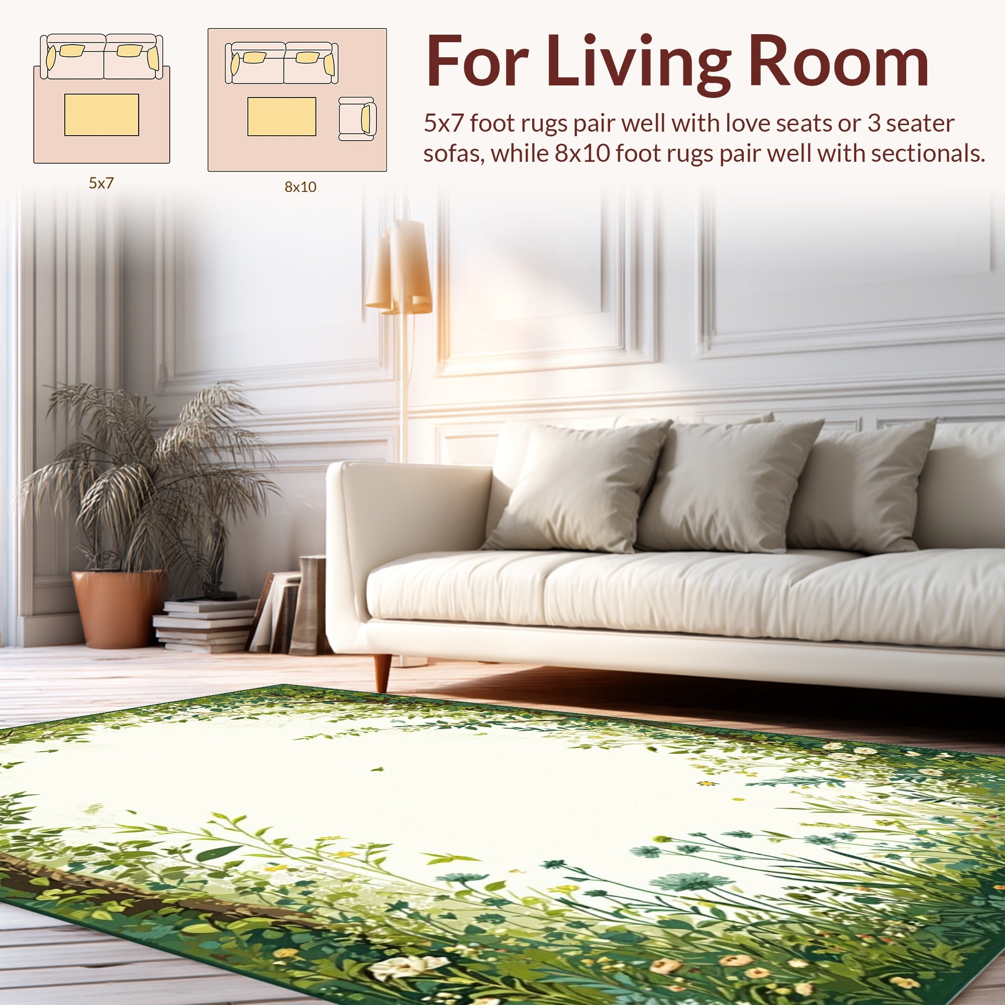 Enchanted Forest Floral Vines Rug