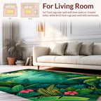 Lush Jungle Exotic Floral Design Rug