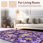 Ornate Floral Violet Gold Pattern Rug