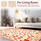 Elegant Red Floral Swirl Pattern Rug