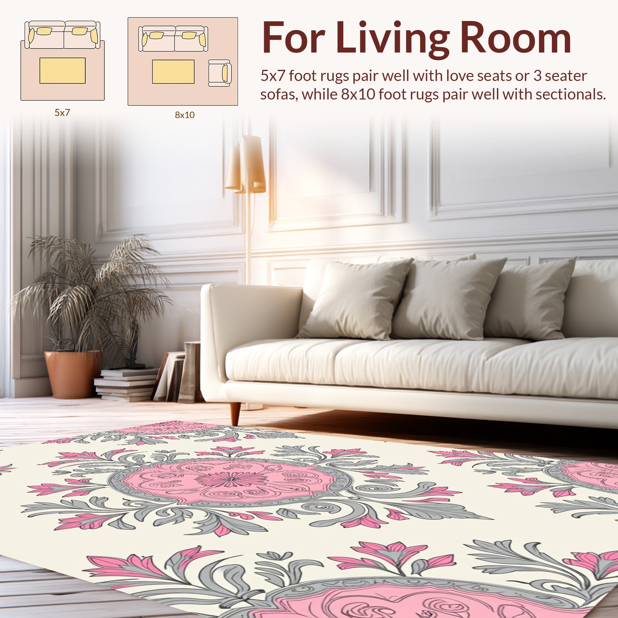 Vintage Floral Medallion Design Rug