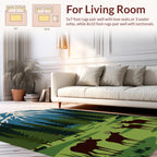 Mountain Forest Wildlife Scene Rug