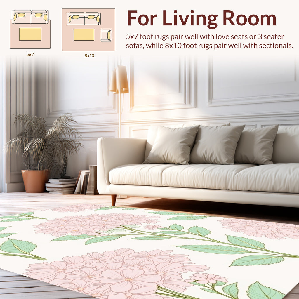 Soft Floral Bloom Nature Inspired Rug