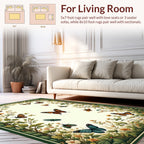 Enchanted Garden Butterfly Botanical Print Rug
