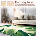Tropical Green Leaf Pattern Rug