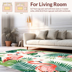 Tropical Flamingo Bird Leaf Pattern Rug
